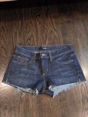 Joe's Jeans Dark Blue Frayed Denim Cutoff Shorts